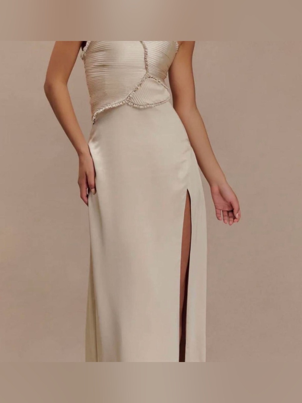 Meshki gold strapless dress